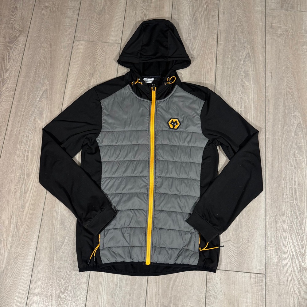 Wolverhampton Wanderers FC Hybrid Light Jacket Junior 10 Black Grey Quilted